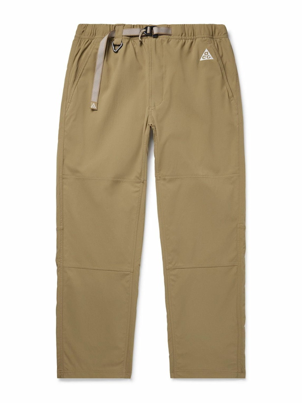 Photo: Nike - ACG Straight-Leg Belted Logo-Embroidered Shell Trousers - Neutrals