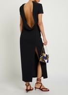 Khaite Iryl Open-back Draped Crepe Dress Black