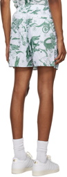 Lacoste White & Green Netflix Edition Swim Shorts
