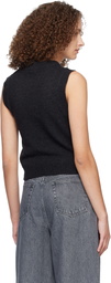 GANNI Black Graphic Wool Vest