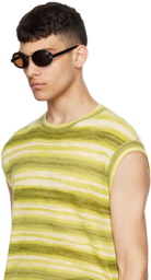 Dries Van Noten Black Linda Farrow Edition Round Sunglasses