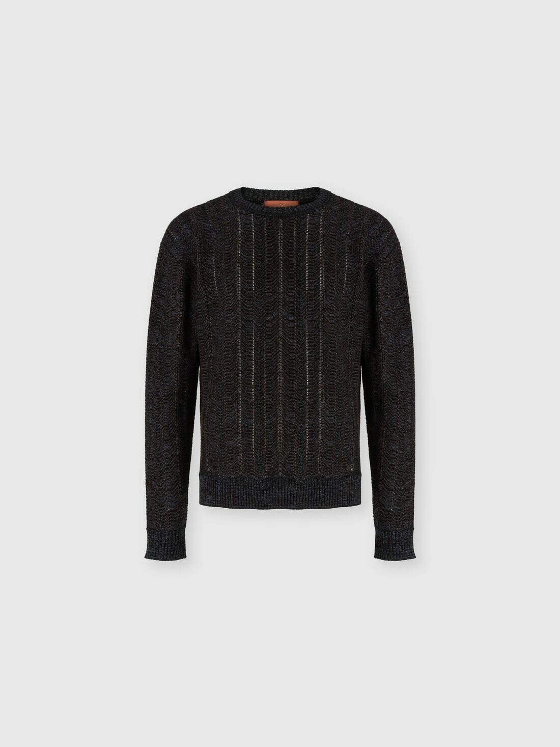 Missoni - Wool and viscose-blend pullover with Greek key motif, Men, Navy Blue