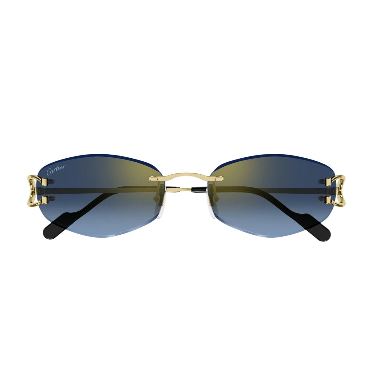 Cartier Eyewear Cartier Ct0467s Décor C Classique De Cartier 002 Gold Blue Sunglasses