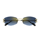 Cartier Eyewear Cartier Ct0467s Décor C Classique De Cartier 002 Gold Blue Sunglasses