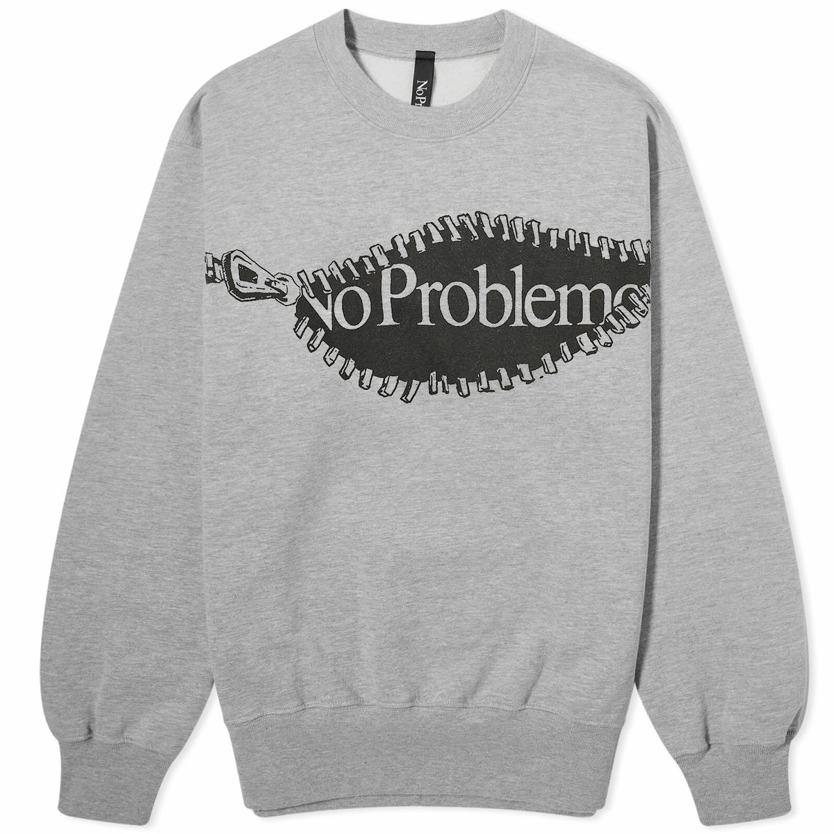 No Problemo Men's Mini Problemo Crew Sweatshirt in Grey Marl