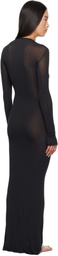 SKIMS SSENSE Exclusive Black Sheer Modal Long Sleeve Maxi Dress