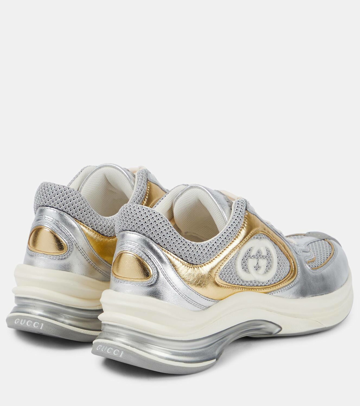 Gucci Gucci Run leather-trimmed sneakers Gucci