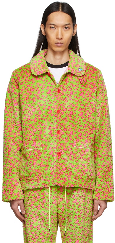 Photo: 99% IS Green & Pink Full 1%OVE Furry Pajama Shirt