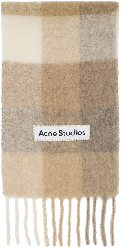 Photo: Acne Studios White & Beige Check Scarf