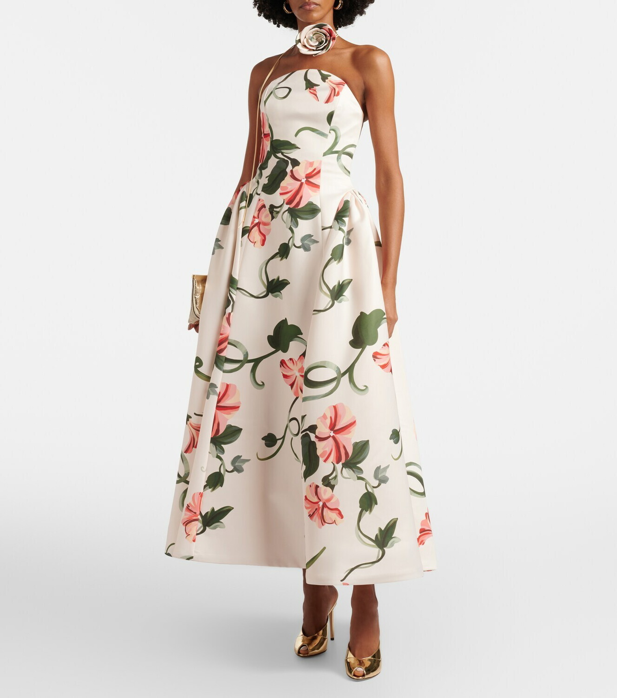 Leo Lin Violet floral bustier gown