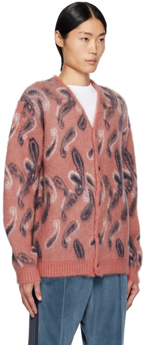 Needles◇19SS/FRINGE CARDIGAN JACQUARD PAISLEY/L/グレー/ペーズリー