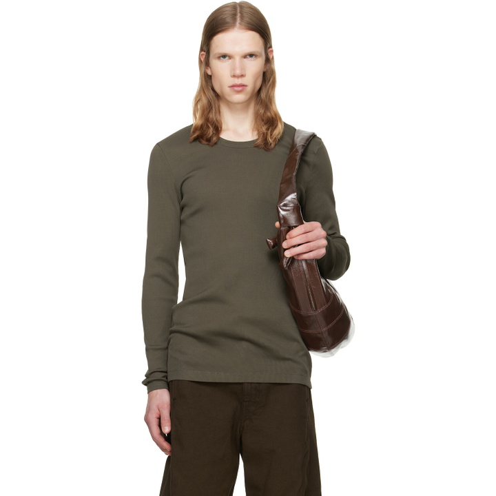 Photo: LEMAIRE Brown Long-Sleeve T-shirt