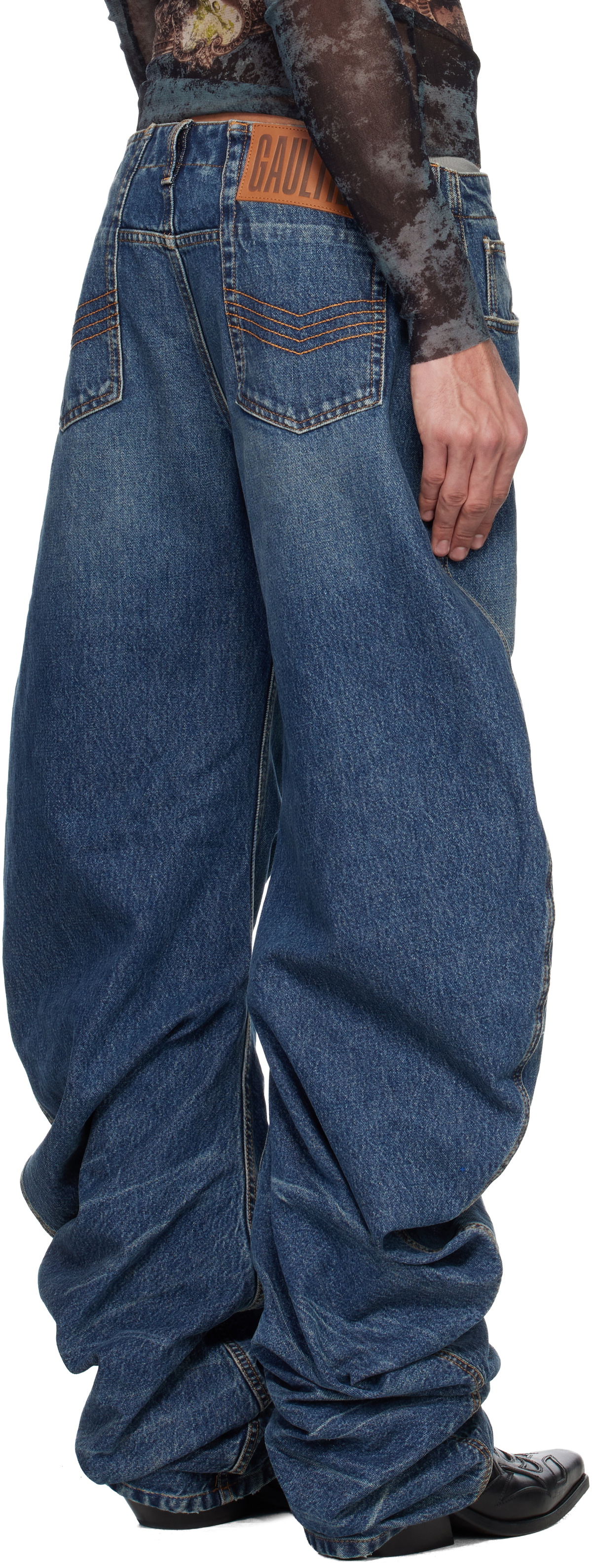 Jean Paul Gaultier Blue Oversize Fit Jeans Jean Paul Gaultier