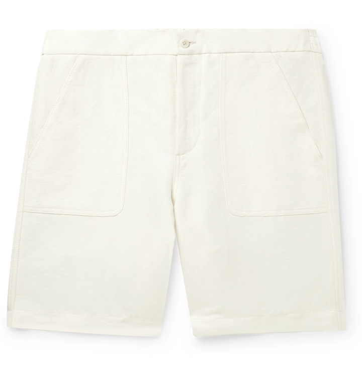Photo: De Bonne Facture - Herringbone Linen Bermuda Shorts - Neutrals
