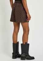 Ganni Polka dot Shell Shorts Brown