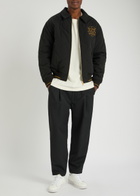DRÔLE DE Monsieur La Veste Slogan Tresses Quilted Woven Jacket Black