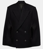 Wardrobe.NYC Double-breasted cropped virgin wool cape