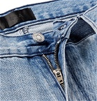 RtA - Slim-Fit Embroidered Distressed Denim Shorts - Blue