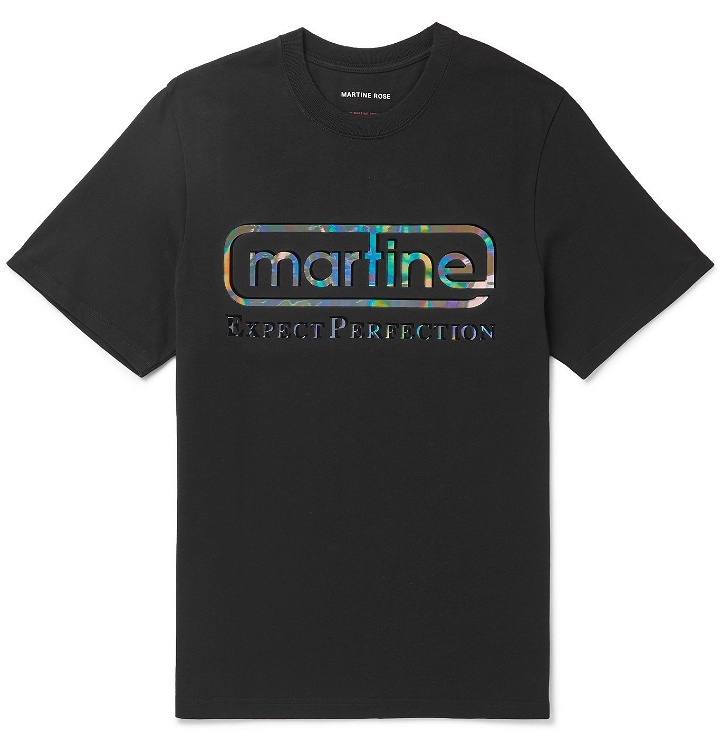 Photo: Martine Rose - Perfection Printed Cotton-Jersey T-Shirt - Black