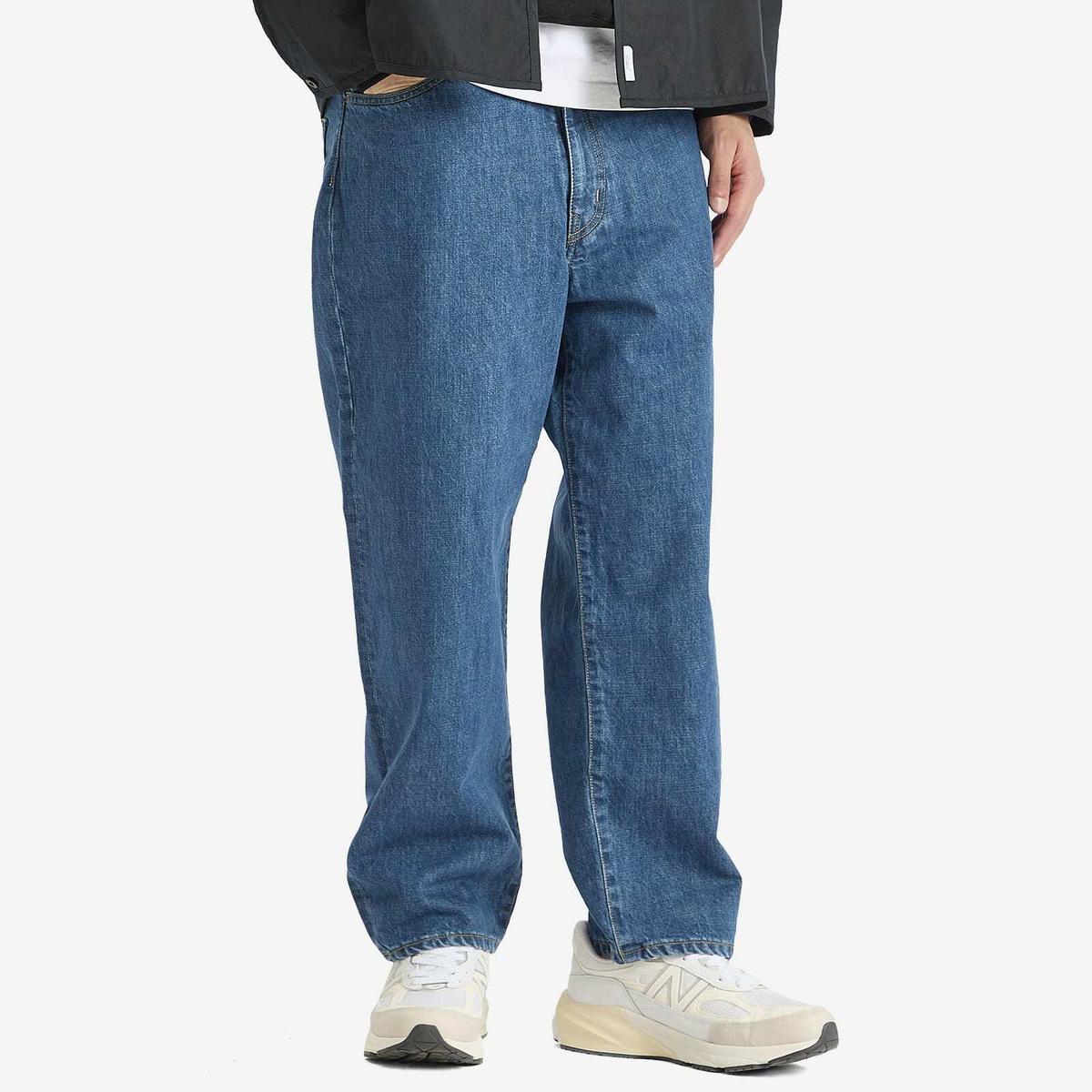 WTAPS Men's Wide Leg Embroidered Denim Jeans in Indigo