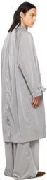 Hed Mayner Gray Buttoned Trench Coat