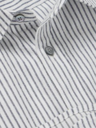 FRAME - Striped Brushed Cotton-Twill Shirt - White