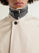 TOM FORD - Belted Leather-Trimmed Cotton and Silk-Blend Gabardine Trench Coat - Neutrals