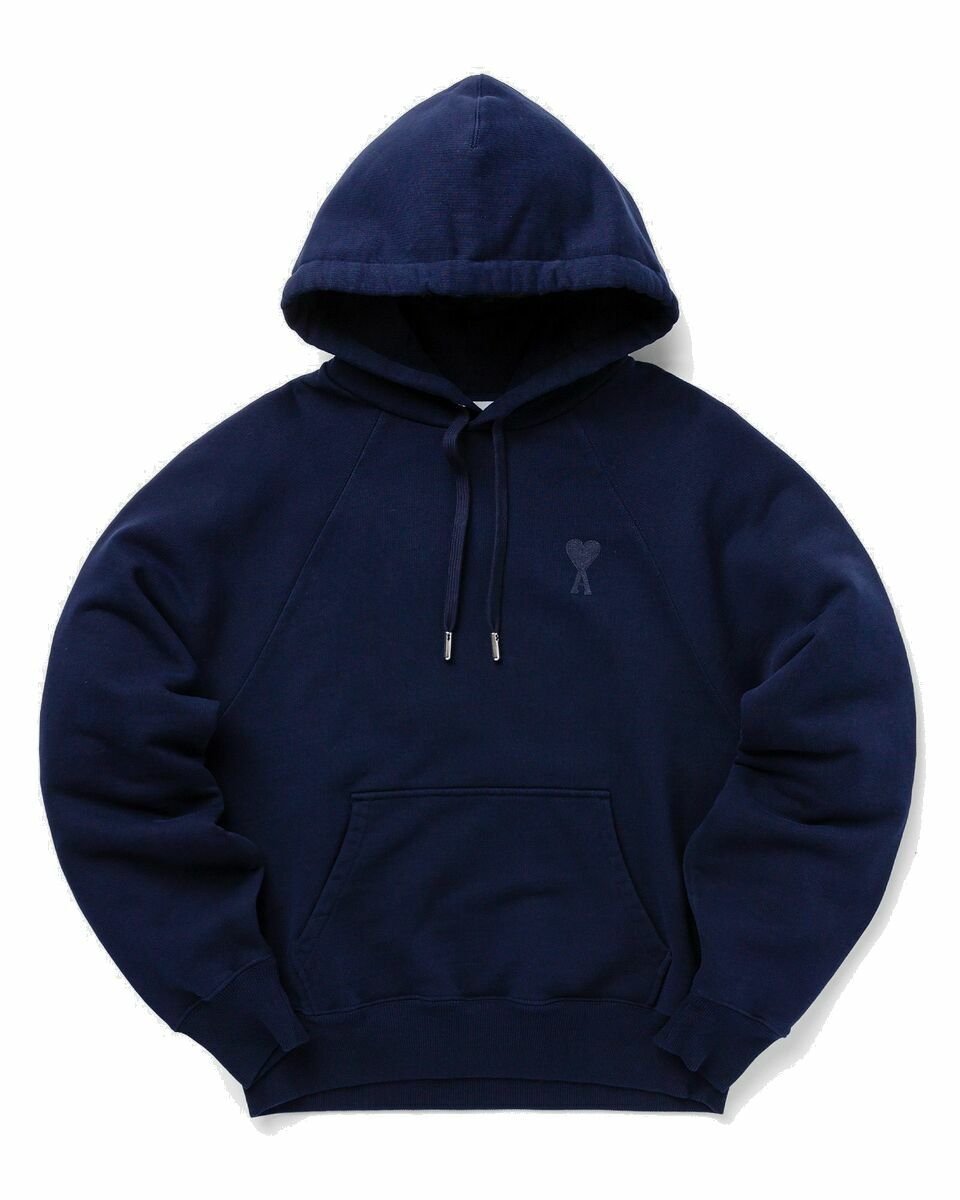 Photo: Ami Paris Tonal Adc Hoodie Blue - Mens - Hoodies