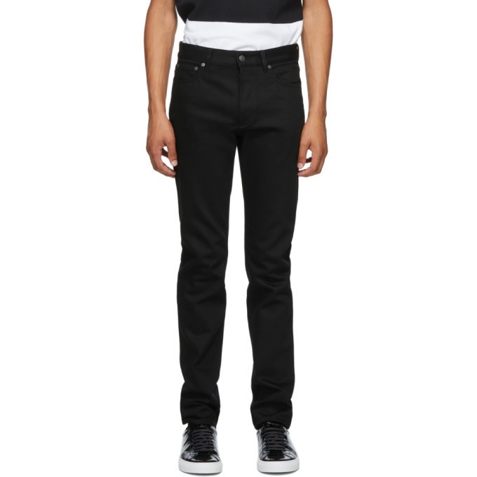 Photo: Givenchy Black Raw Edge Slim-Fit Jeans