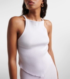 Courrèges Logo ribbed-knit tank top