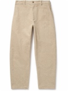 De Bonne Facture - Balloon Barrel-Leg Cotton and Linen-Blend Corduroy Trousers - Neutrals