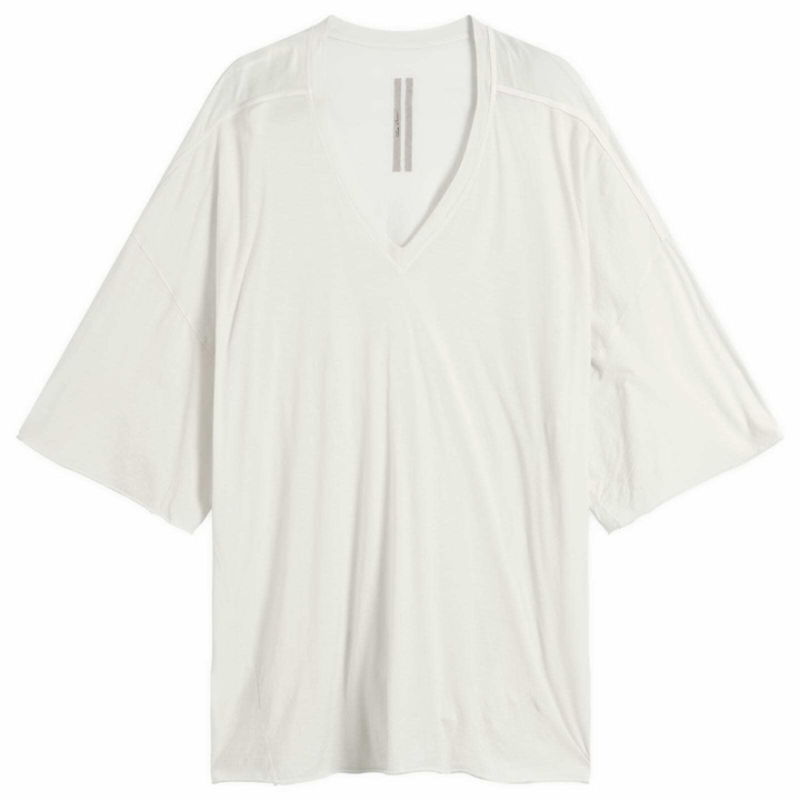 Photo: Rick Owens Men's V Neck Tommy T-Shirt in Milk Wash 