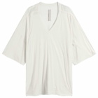 Rick Owens Men's V Neck Tommy T-Shirt in Milk Wash 