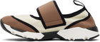 Marni White & Brown Lyrca Mary Jane Running Sneakers