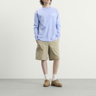 Drôle de Monsieur Men's Washed Long Sleeve Slogan T-shirt in Blue