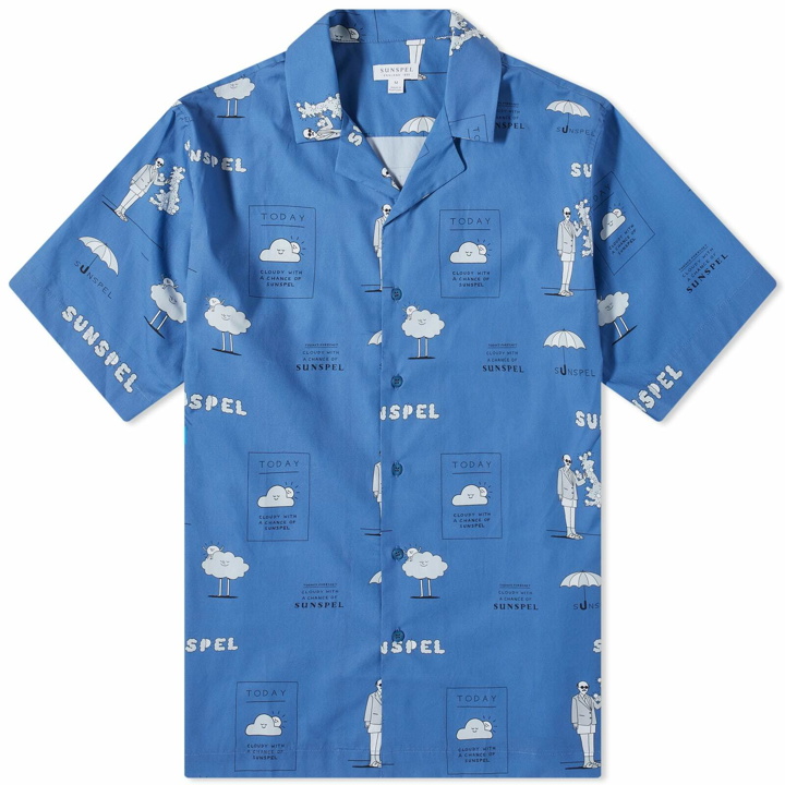 Photo: Sunspel Men's Today's Forecast Short Sleeve Shirt in Today'S Forecast Print