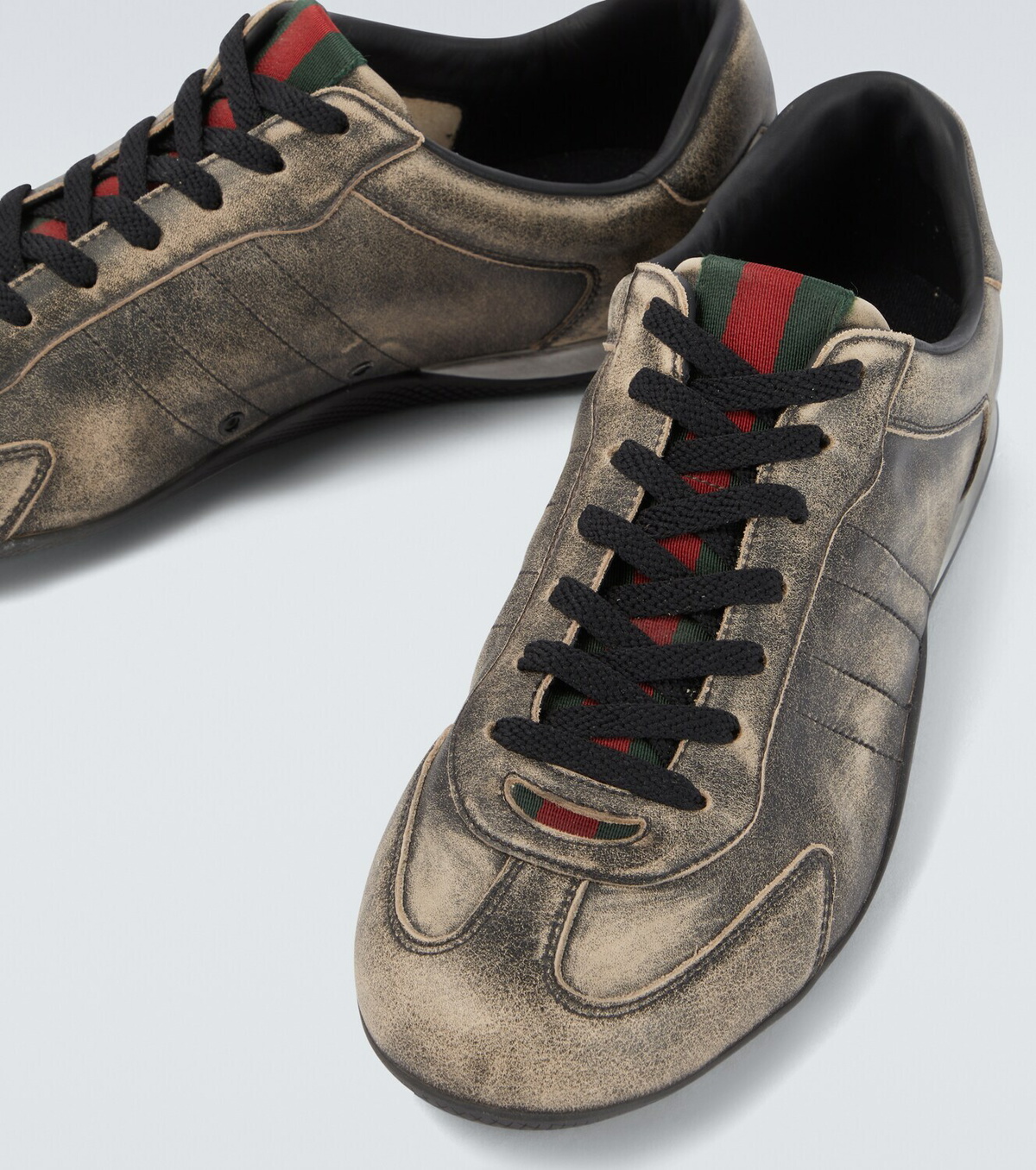 Gucci Gucci Shift Web Stripe leather sneakers