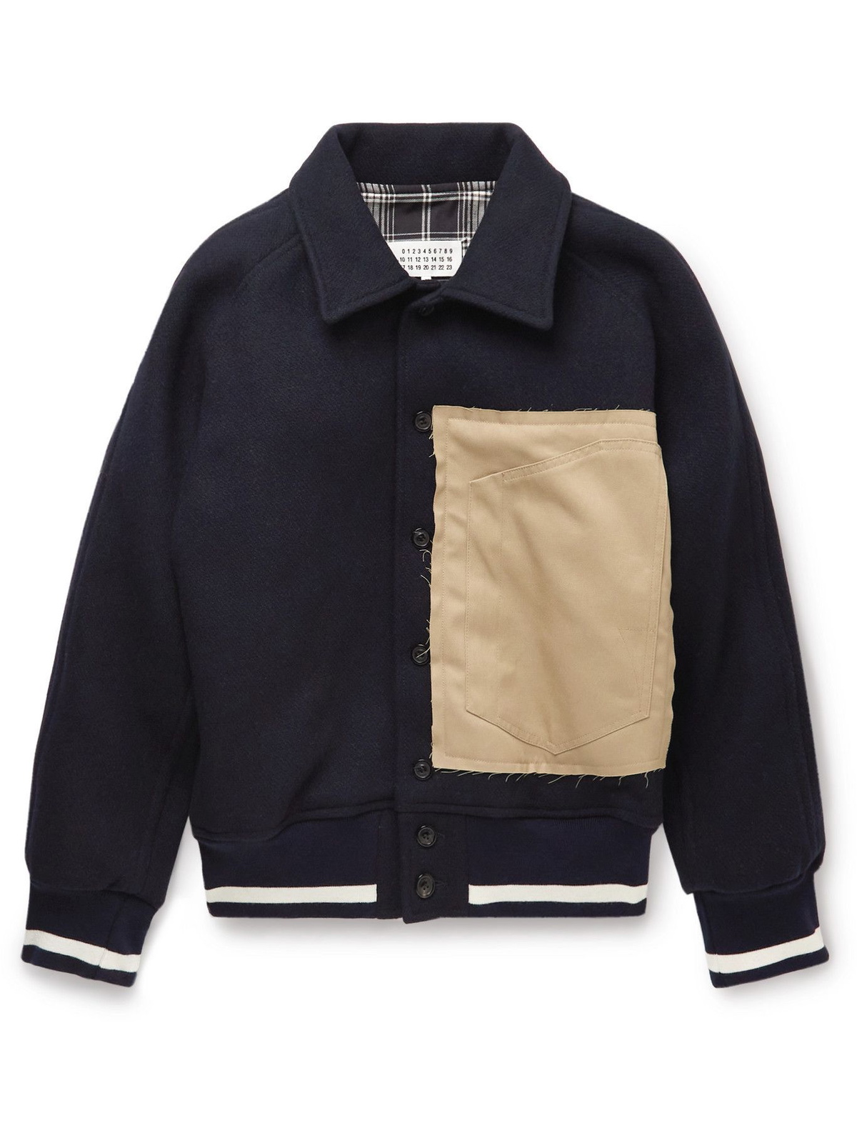 Maison Margiela - Panelled Wool-Blend Felt Bomber Jacket - Blue