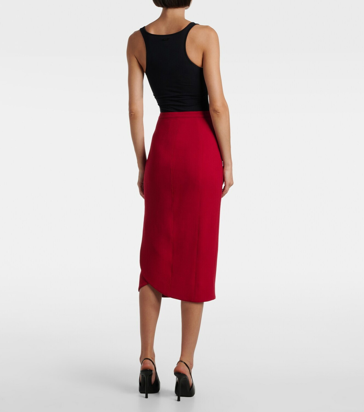 Mugler Virgin wool high-rise pencil skirt