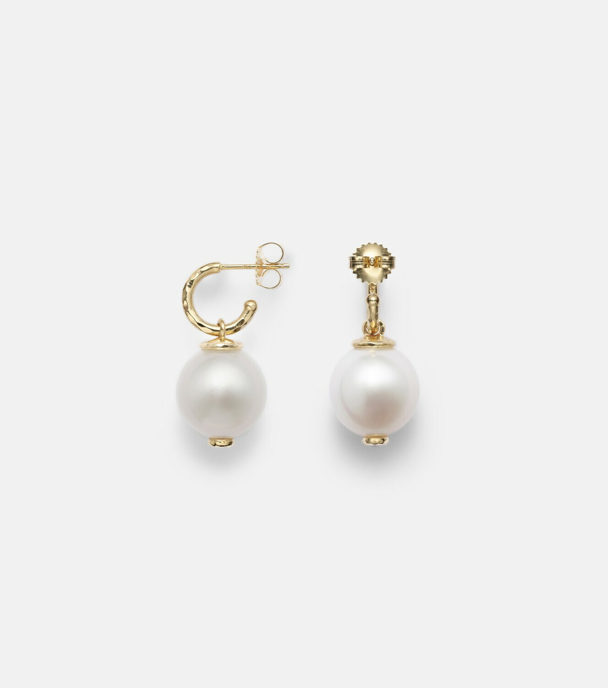 Octavia Elizabeth 18kt gold drop earrings with diamonds and pearls