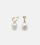 Octavia Elizabeth 18kt gold drop earrings with diamonds and pearls