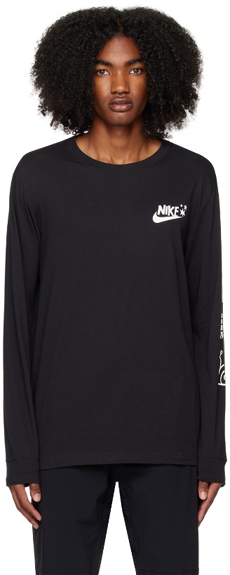 Photo: Nike Black Printed Long Sleeve T-Shirt