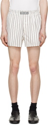 LGN Louis Gabriel Nouchi Off-White Striped Cotton Shorts