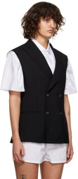 HommeGirls Black Peaked Lapel Vest