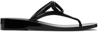 Valentino Garavani Black VLogo Signature Rubber Thong Sandals