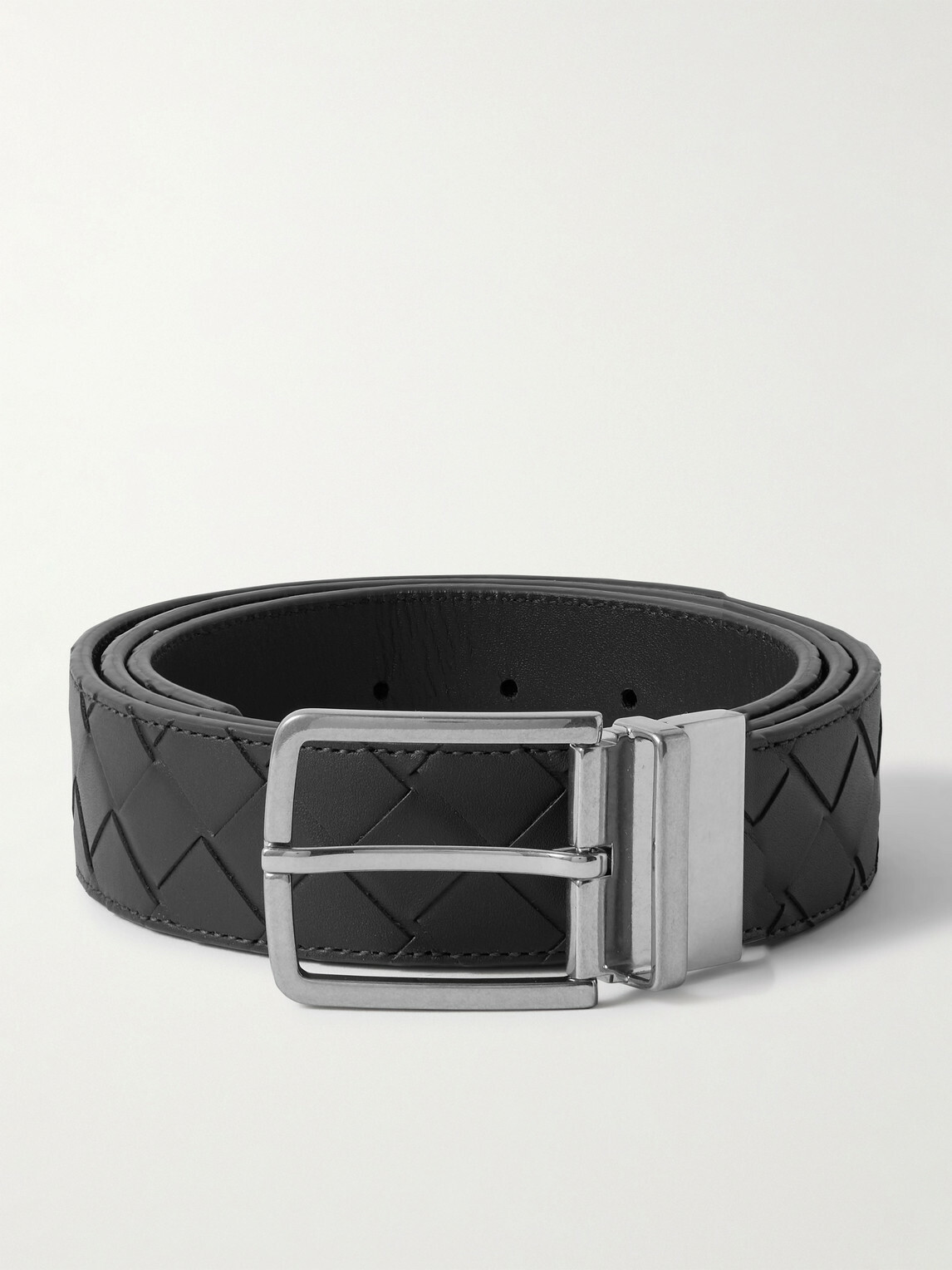 Bottega Veneta - 3.5cm Reversible Intrecciato Leather Belt - Black