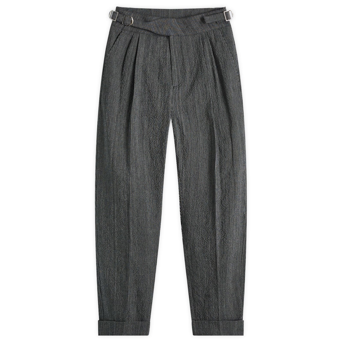 Craig Green Men's Double Pleat Trousers in Black/White Stripe
