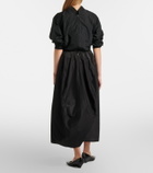 The Row Galyra cotton and silk satin midi skirt