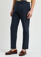 Wax London Alp Straight-leg Seersucker Trousers Navy