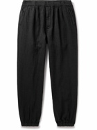 Barena - Tapered Linen and Cotton-Blend Suit Trousers - Black